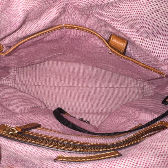 Dooney & Bourke Dillen Double Pocket Satchel Blue Pebble Leather Handbag Purse - Picture 6 of 15